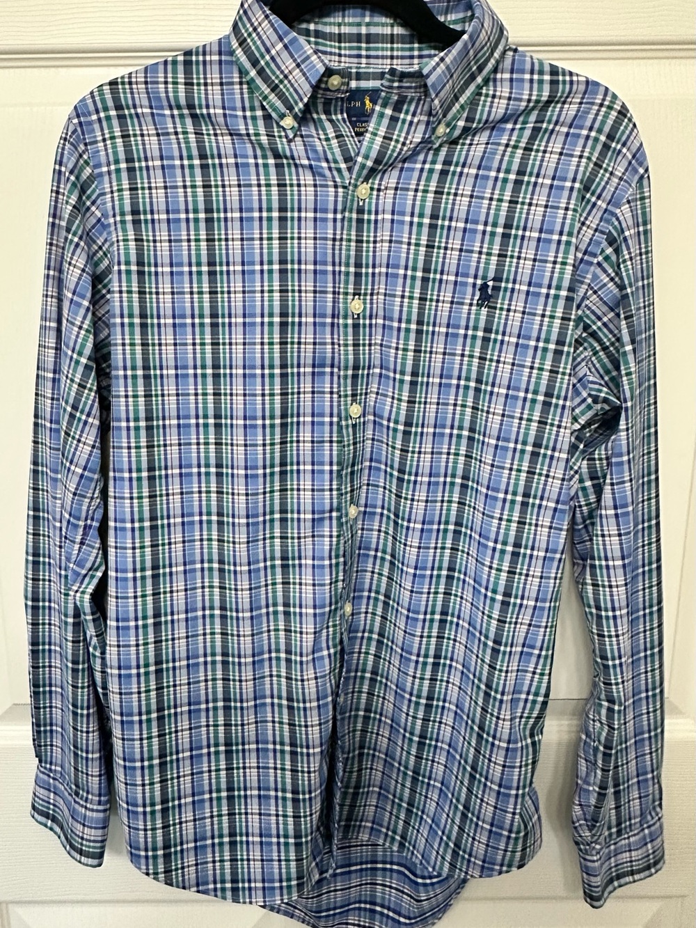 Ralph Lauren Blue and Green Plaid Button-Down Shirt